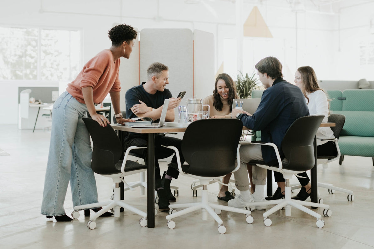 Maari Chair 5-Star Base with Upholstered Seat in lifestyle shot